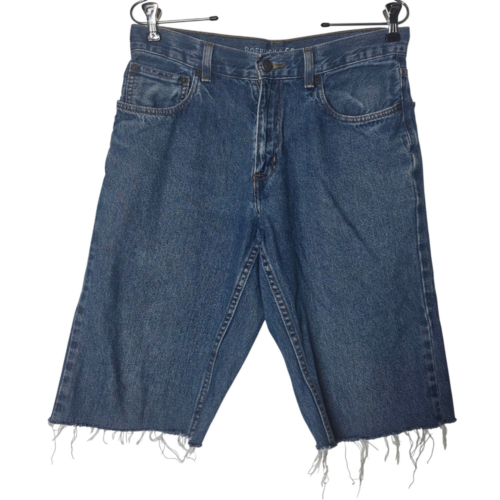Roebuck & Co Mens Relaxed Cut Off Denim Shorts Blue Jorts Size 30 7506073770596